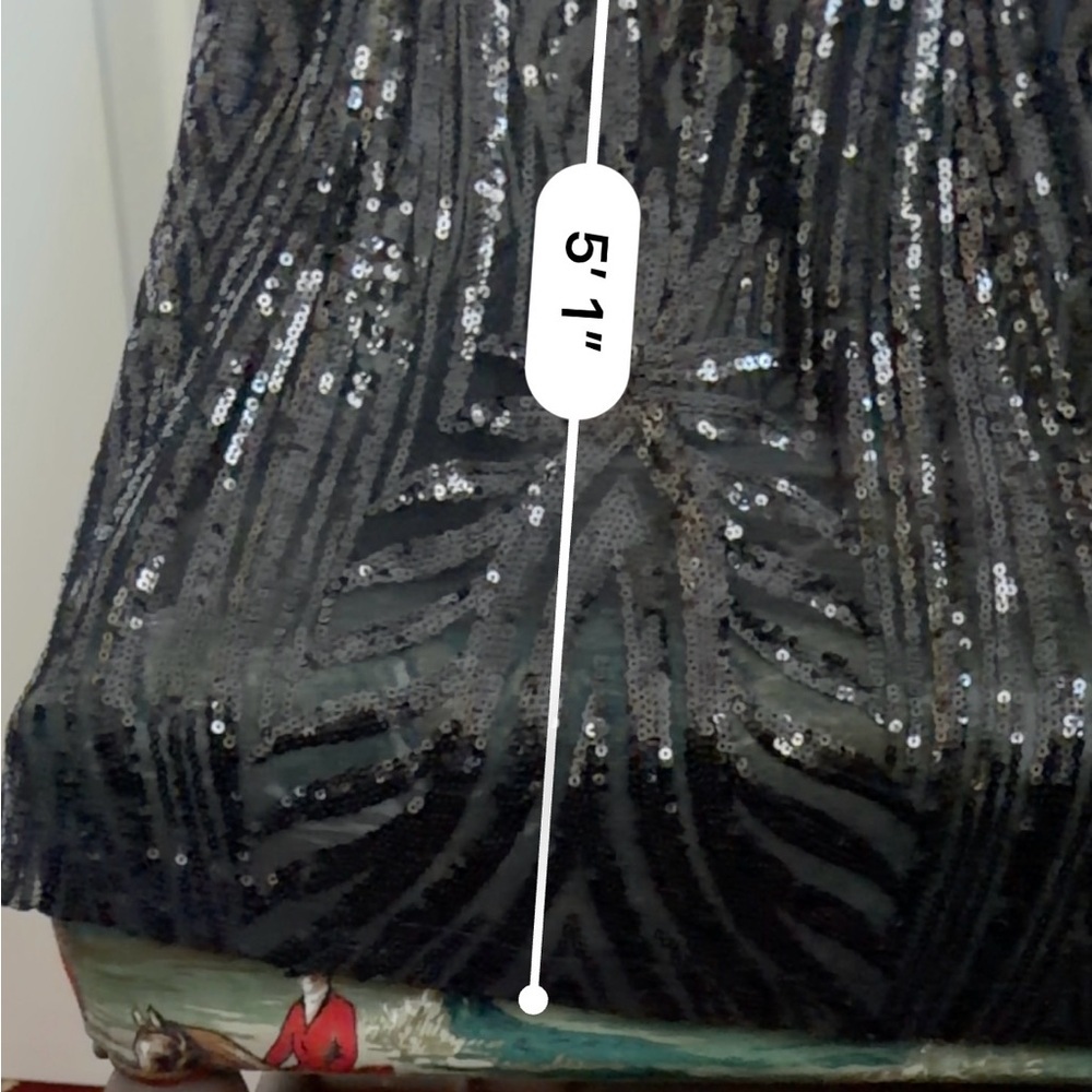 Fashion Nova Tayla Sequin Maxi Dress Womens L Black Mermaid Formal Whimsigoth - Picture 10 of 13